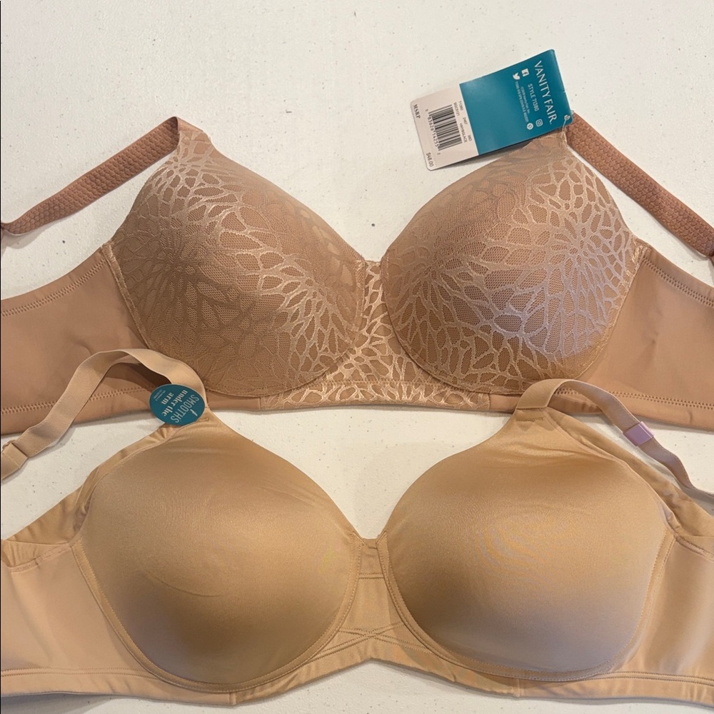 NWT Vanity Fair 2 Underwire Bras 38D